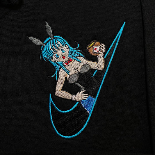 LIMITED Dragon ball Bulma Bunny Gyat EMBROIDERED GYM HOODIE