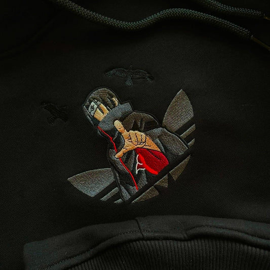 LIMITED Sasuke Custom Adidas EMBROIDERED ANIME HOODIE