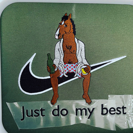 LIMITED Bo Jack Horseman Just do my Best Embroidered Anime T-Shirt