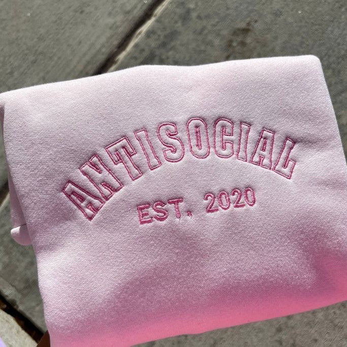 Anti-Social Embroidered Sweatshirt/Crewneck