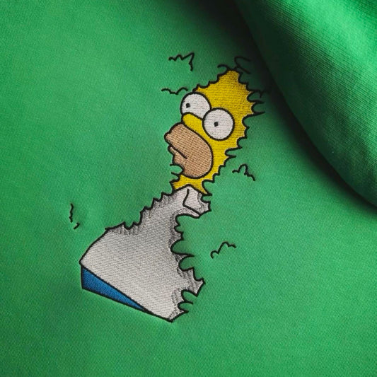 LIMITED Homer Simpson Bushes Embroidered Anime T-Shirt