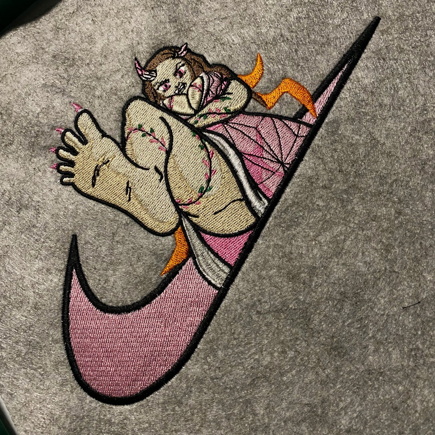 LIMITED Demon Nezuko Gyat EMBROIDERED ANIME GYM HOODIE