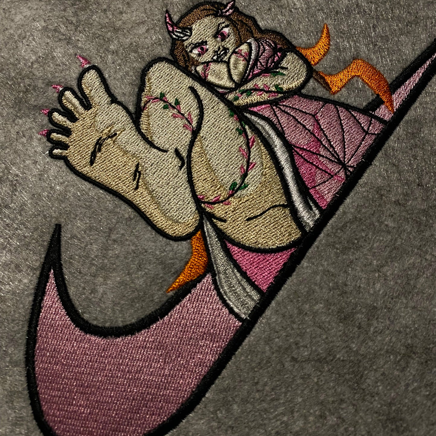 LIMITED Demon Nezuko Gyat EMBROIDERED ANIME GYM HOODIE