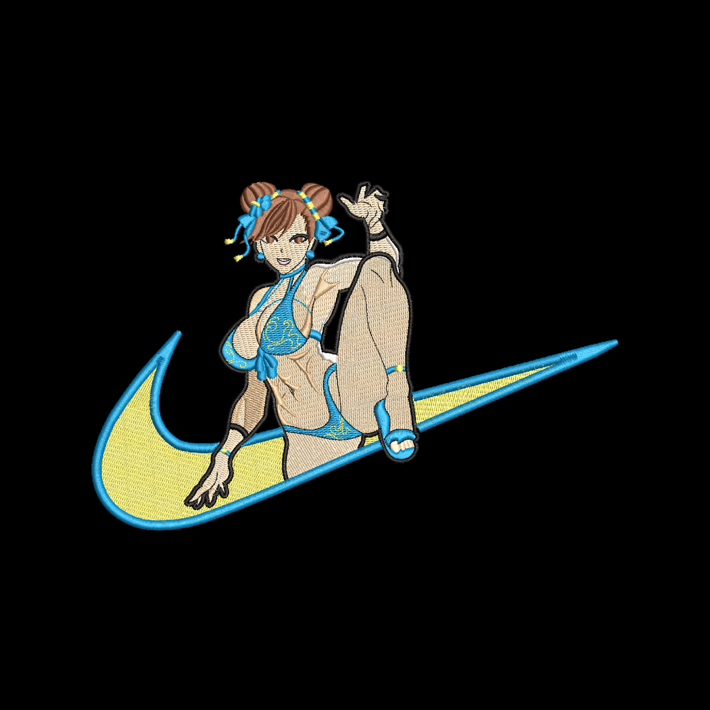 LIMITED Streetfighter Chun-Li Gyat Embroidered Anime T-Shirt