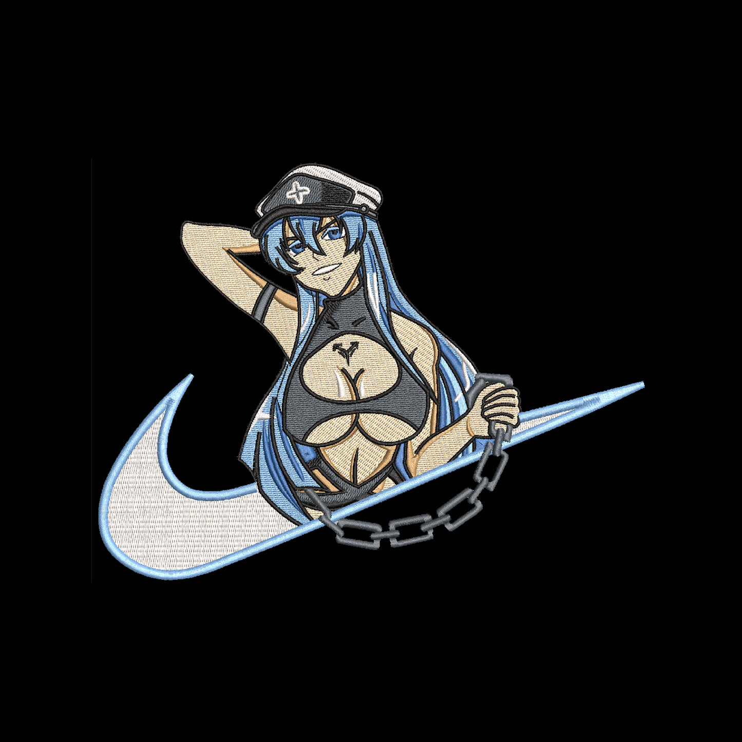 LIMITED Esdeath X Akame Ga Kill! Gyat EMBROIDERED ANIME HOODIE