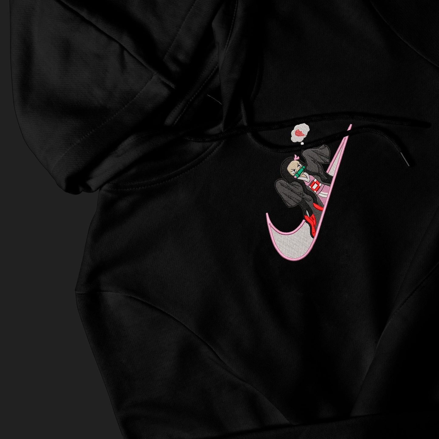 LIMITED Nezuko Heart EMBROIDERED GYM HOODIE