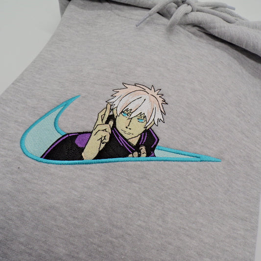 LIMITED JUJUTSU KAISEN X SATORU GOJO SENSEI EMBROIDERED ANIME HOODIE