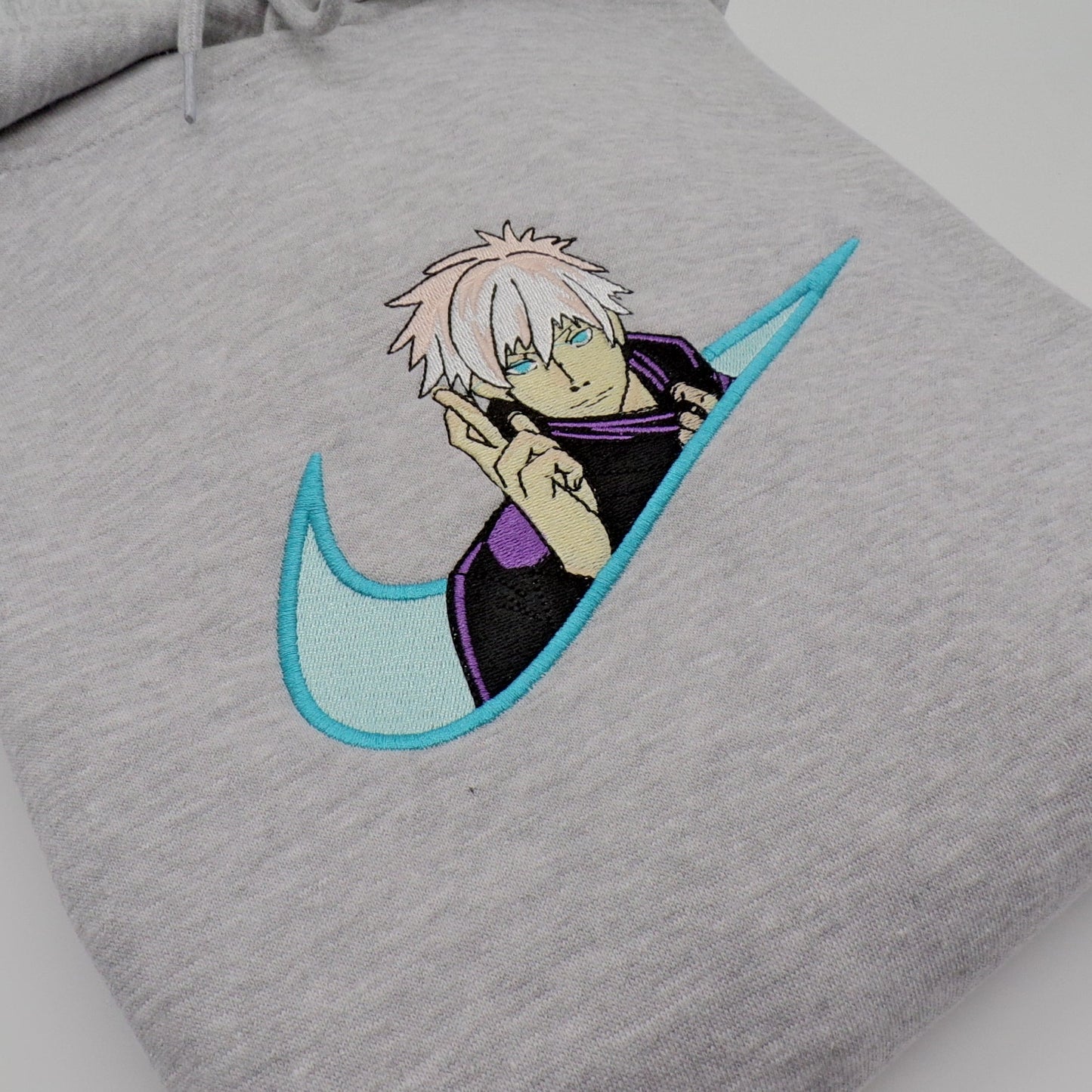 LIMITED JUJUTSU KAISEN X SATORU GOJO SENSEI EMBROIDERED ANIME HOODIE