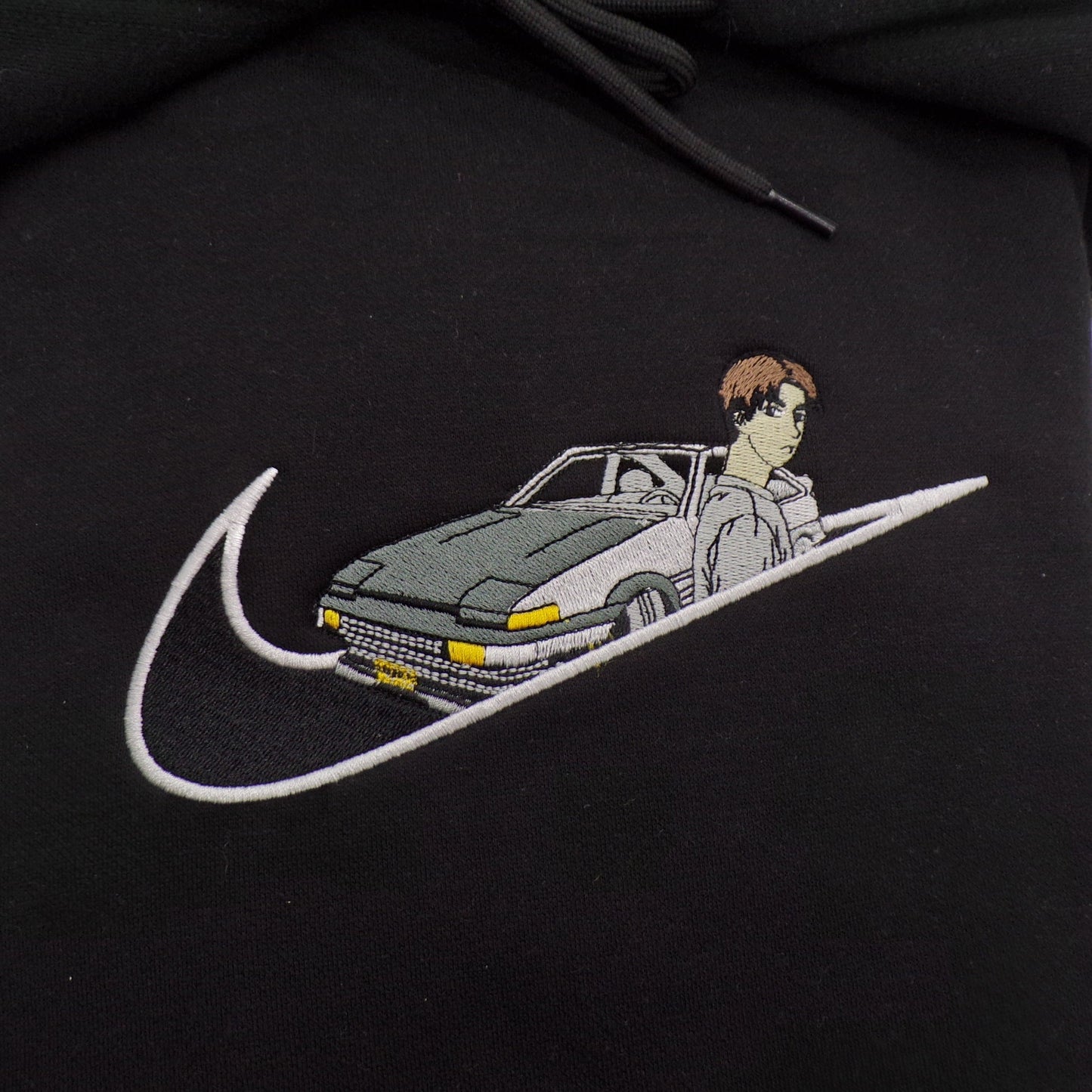 LIMITED INITIAL D TOYOTA AE86 TAKUMI FUJIWARA X JUST DRIFT IT EMBROIDERED ANIME HOODIE