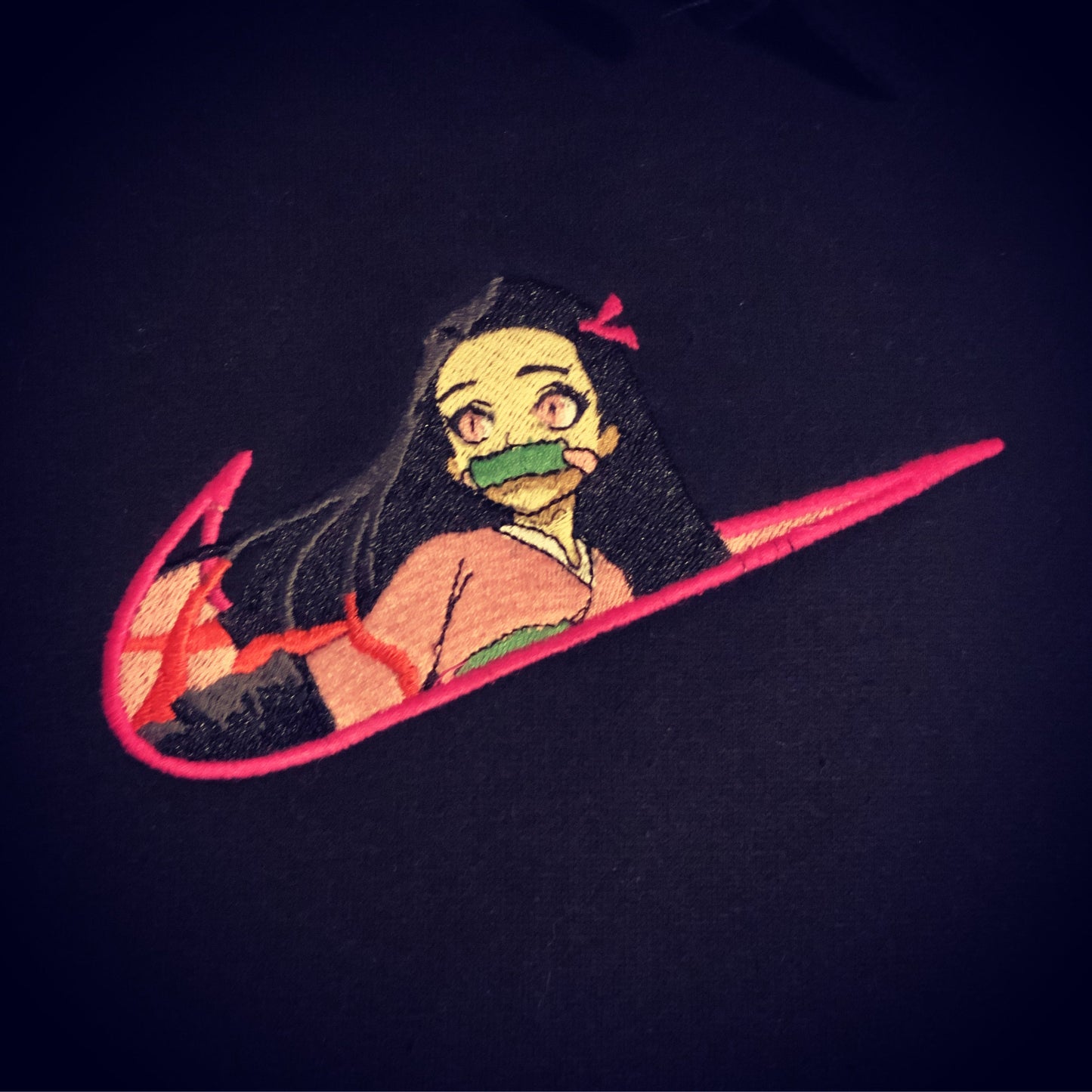 LIMITED DEMON SLAYER NEZUKO KAMADO X EMBROIDERED ANIME HOODIE