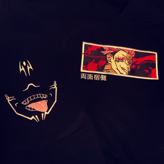 LIMITED JUJUTSU KAISEN SUKUNA CURSE EMBROIDERED HOODIE