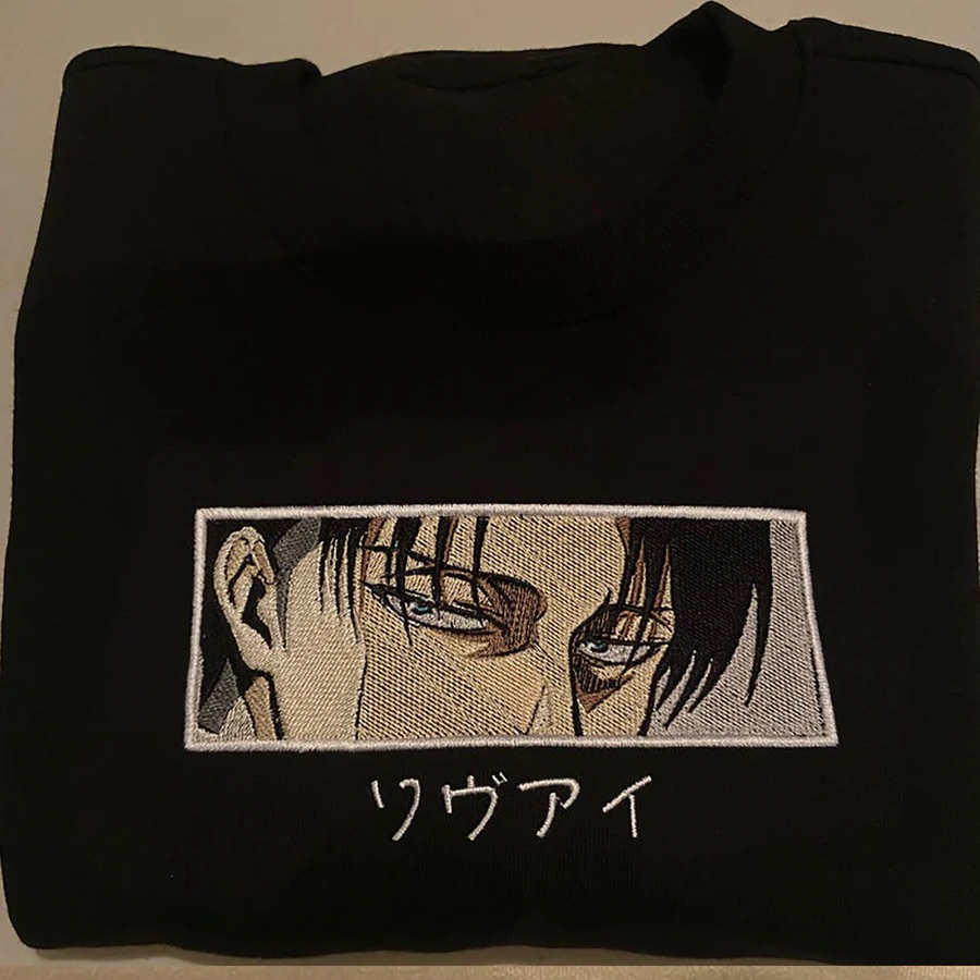 LIMITED ATTACK ON TITAN LEVI BOXED EMBROIDERED ANIME HOODIE