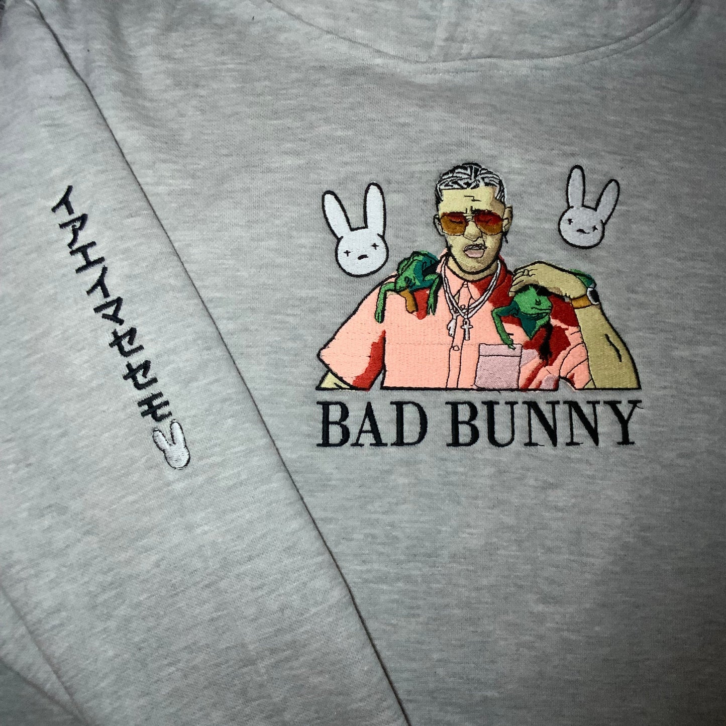 LIMITED BAD BUNNY KINGDAMN CUSTOM EMBROIDERED HOODIE