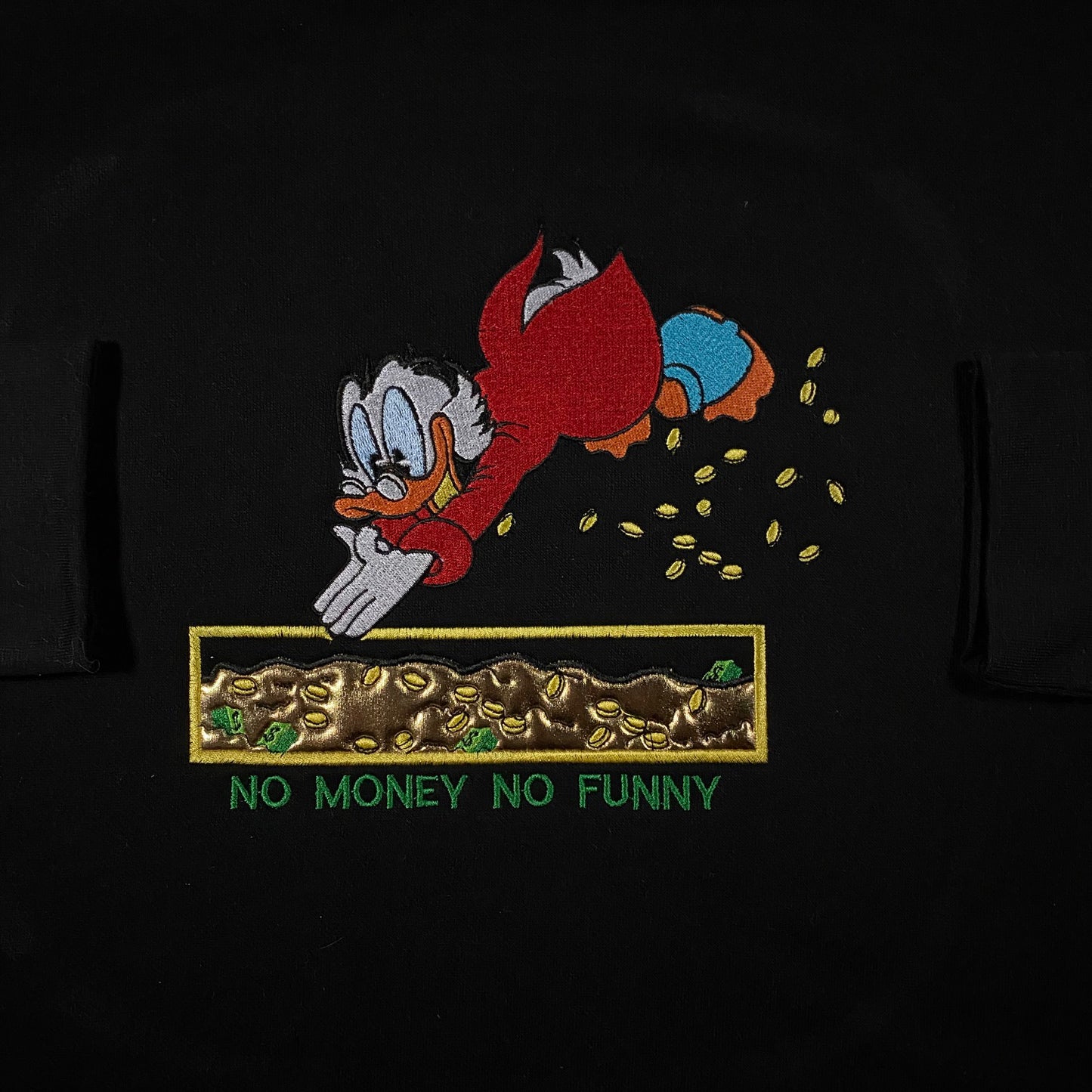 LIMITED Scrooge McDuck No Money No Funny EMBROIDERED HOODIE