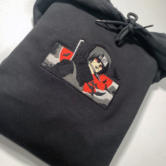 LIMITED SASUKE ITACHI RAGE BOXED EMBROIDERED ANIME HOODIE