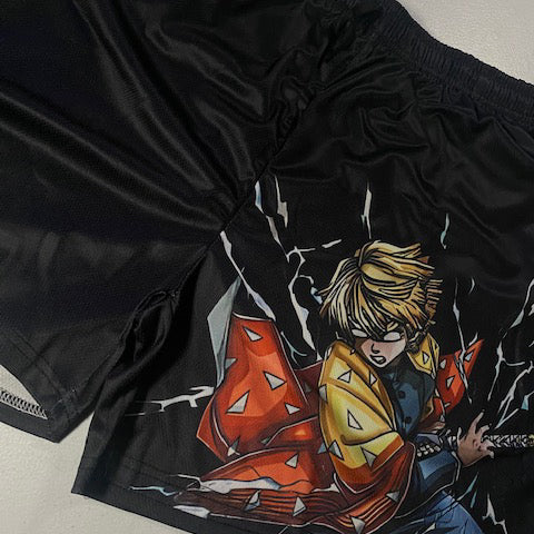 LIMITED DEMON SLAYER ZENITSU RAGE GYM SHORTS