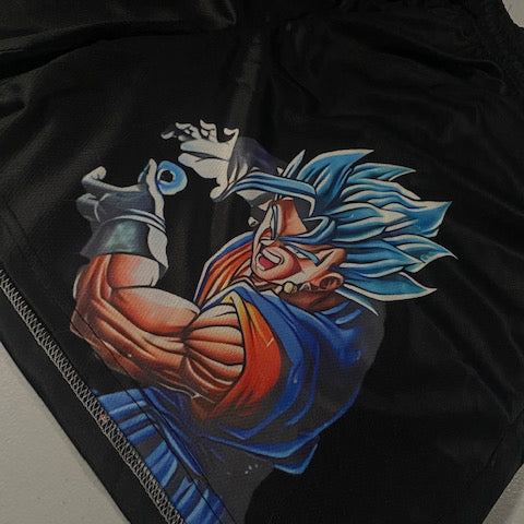 LIMITED DRAGONBALL SUPER SAIYAN GOD GOGETA GYM SHORTS