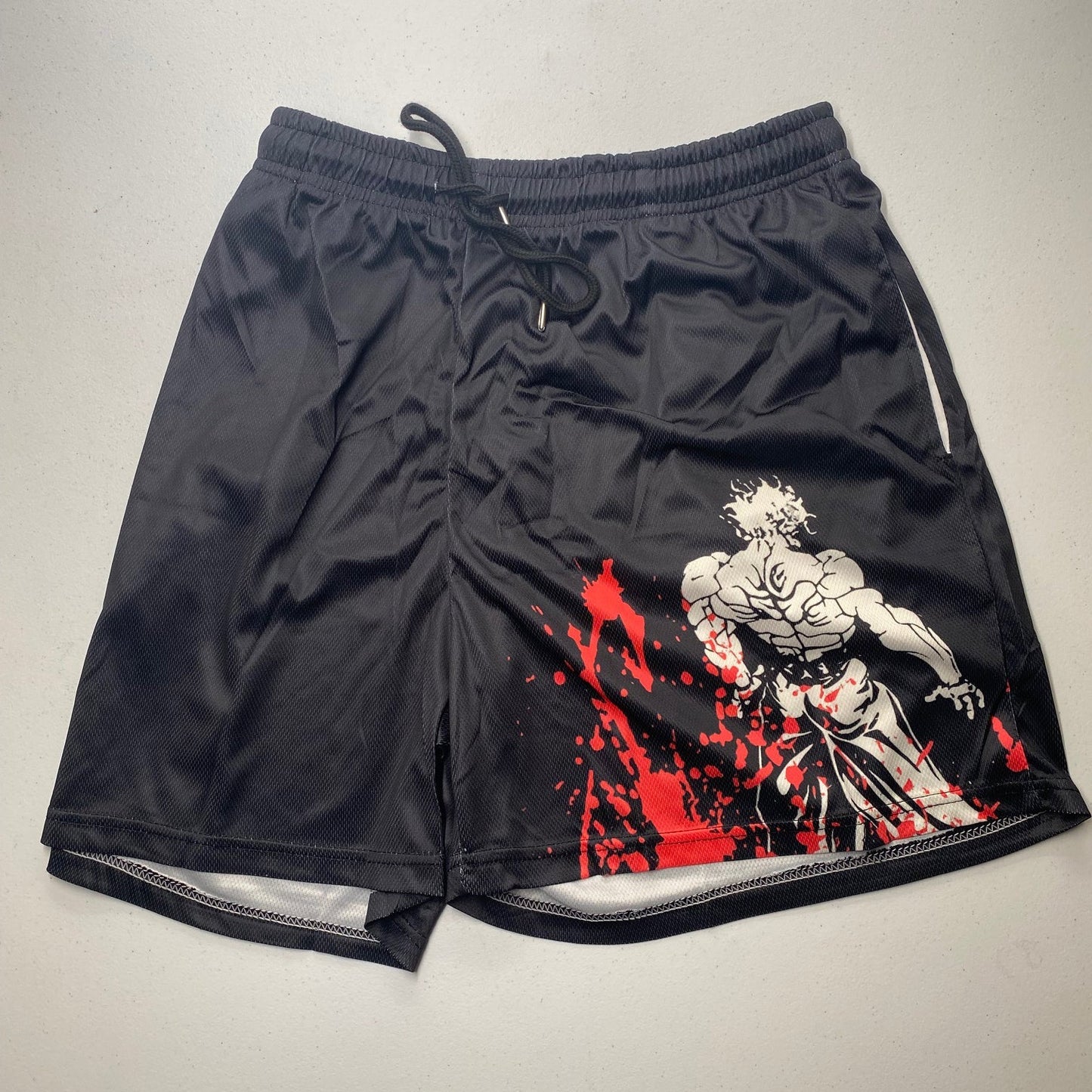 LIMITED BAKI YUJIRO HANMA DEMON BACK GYM SHORTS