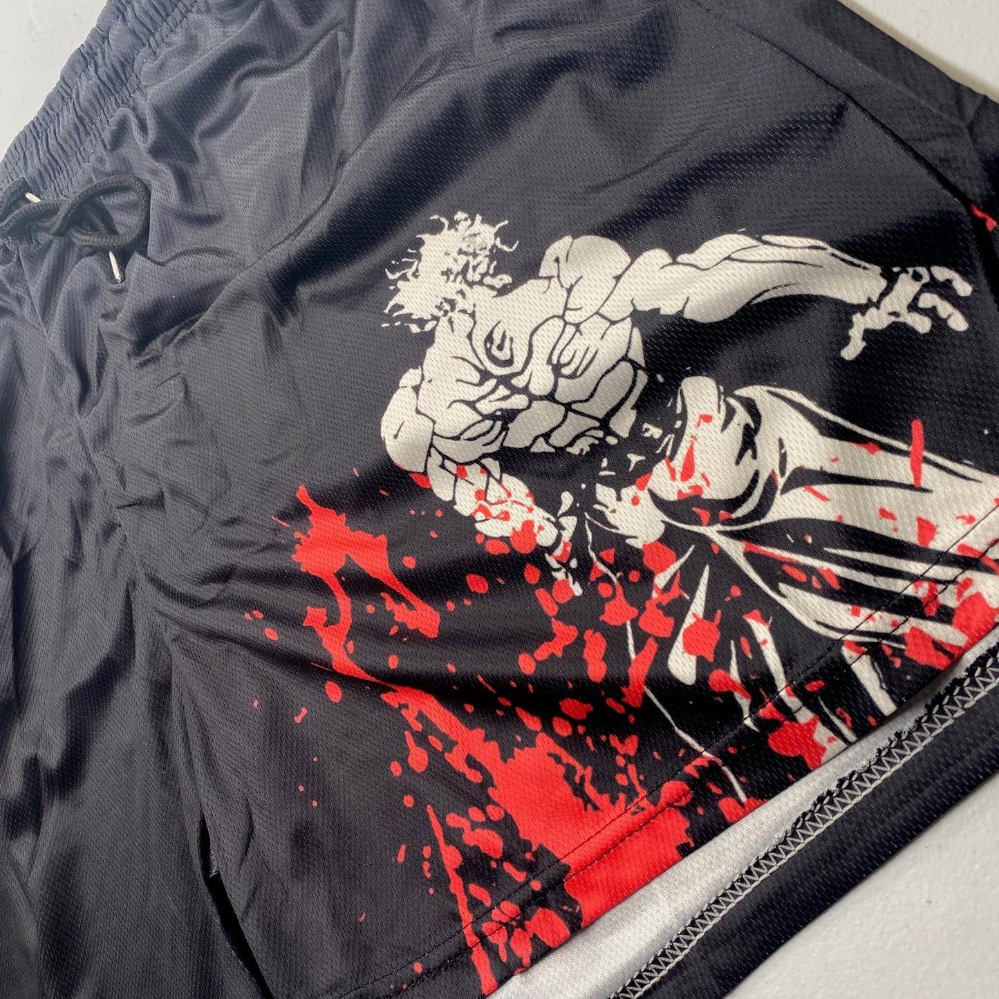 LIMITED BAKI YUJIRO HANMA DEMON BACK GYM SHORTS