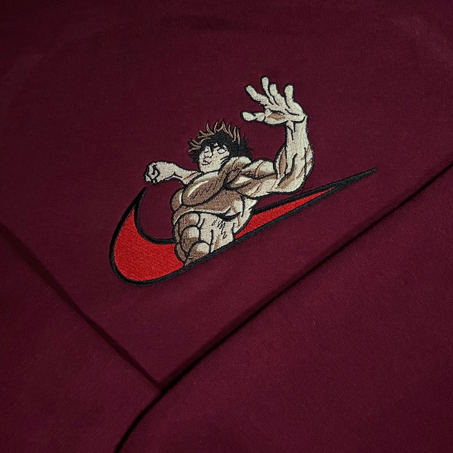 LIMITED BAKI THE GRAPPLER HANMA X Demon Punch EMBROIDERED Gym HOODIE