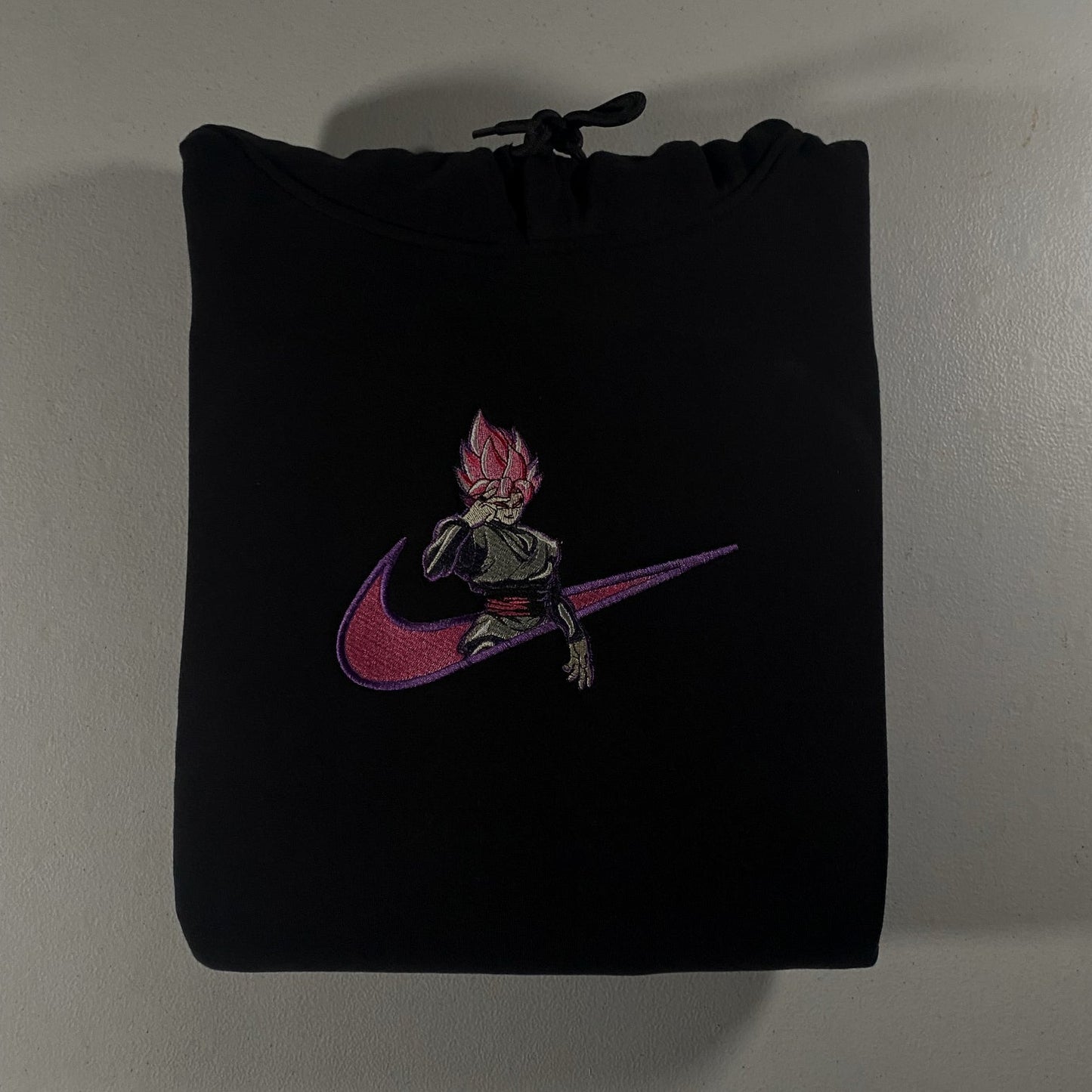 LIMITED Dragonball Super X SS Rose Goku Black EMBROIDERED Gym HOODIE