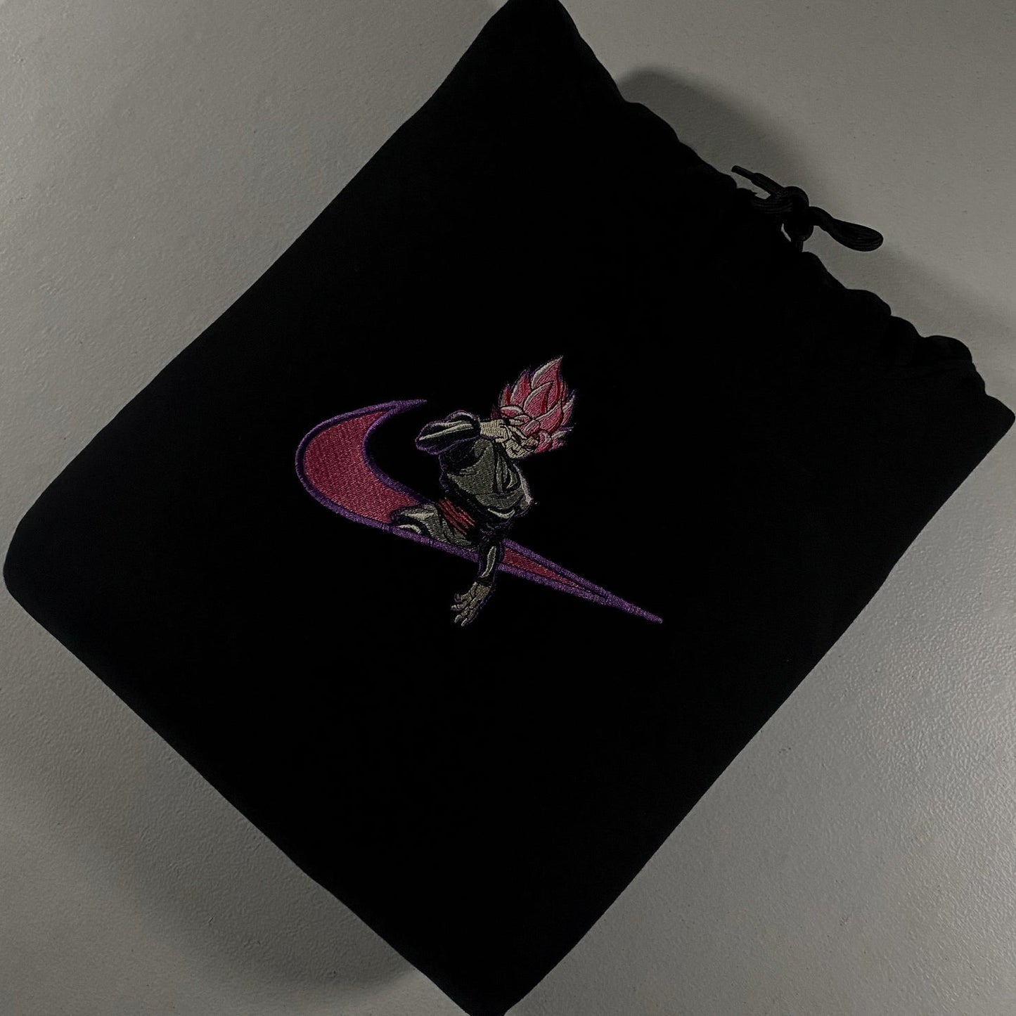 LIMITED Dragonball Super X SS Rose Goku Black EMBROIDERED Gym HOODIE