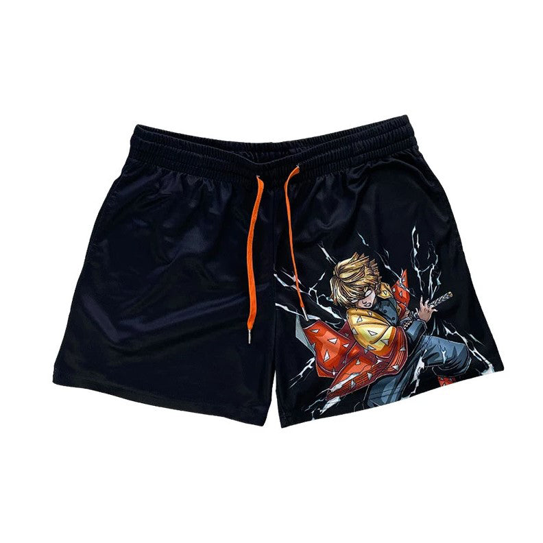 LIMITED DEMON SLAYER ZENITSU RAGE GYM SHORTS