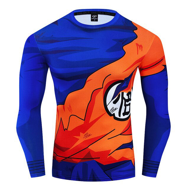 Dragon-ball Inspired Athletic Compression Shirt